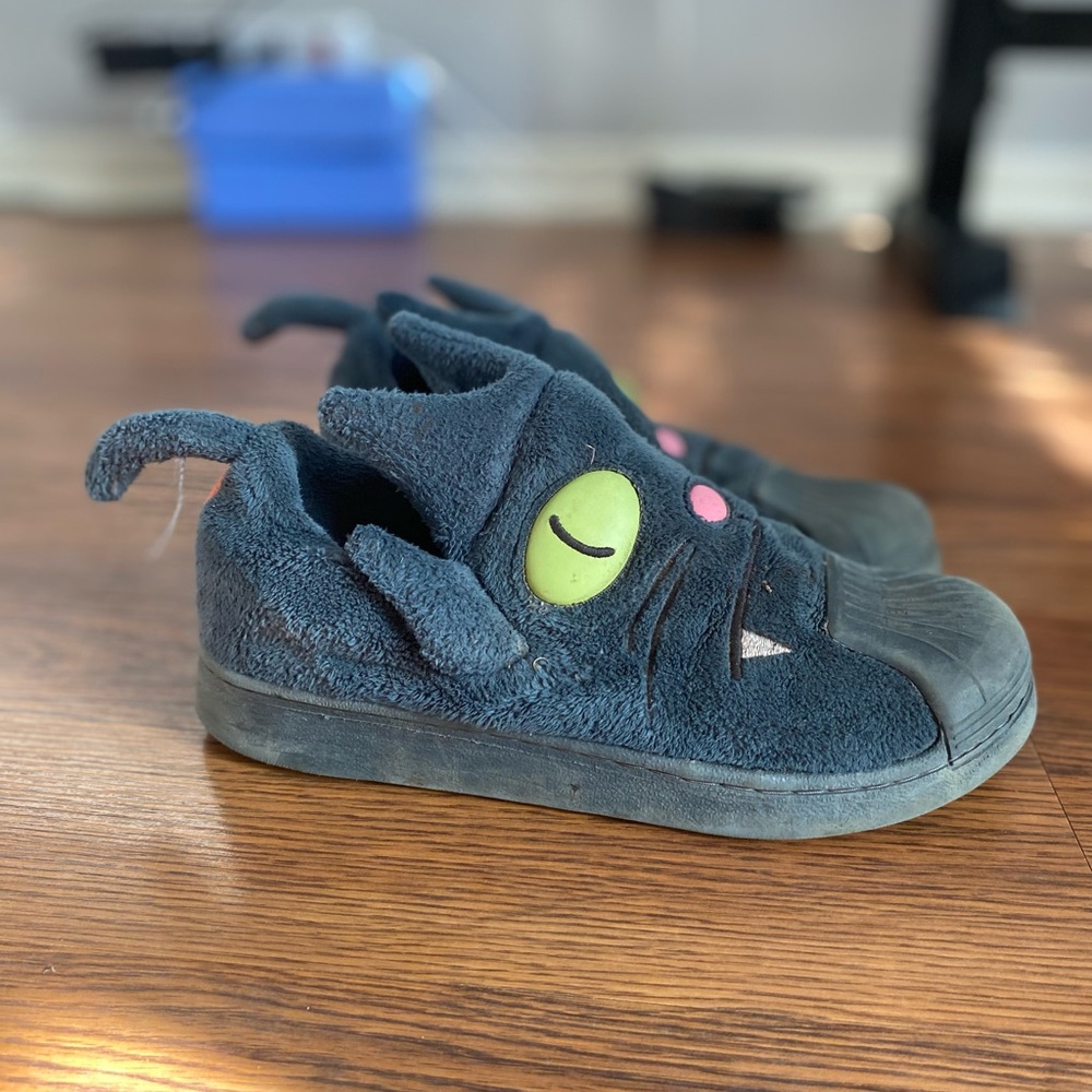 Adidas Kids Black Cat-Themed Shoes